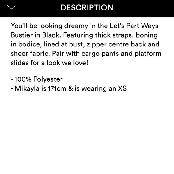 Let’s Part Ways Bustier Black - Picture 7 of 11